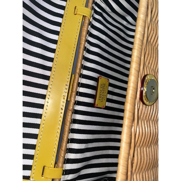 Frances Valentine Yellow Woven Basket Crossbody - Picture 6 of 8